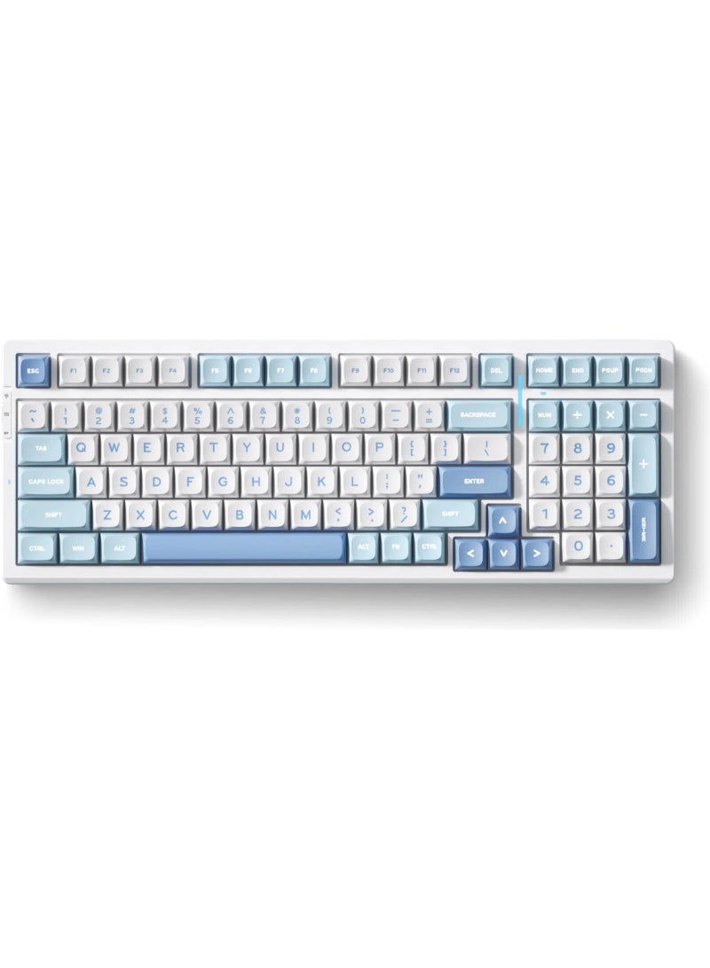 MCHOSE G98 Pro Wireless Tri‑Mode Mechanical Keyboard 98% Layout, Flame Orange Switch, 2.4GHz + Bluetooth + USB-C Wired, 8000mAh Battery, Hot-Swappable, Gasket Mount, RGB Backlit, Dual-Shot PBT Keycaps, Low-Latency 1ms, Gaming & Office Keyboard, Blue | HW-G98S-2 - Image 2